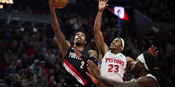 杨瀚森未登场杜伦26+10 坎宁安六犯开拓者不敌活塞